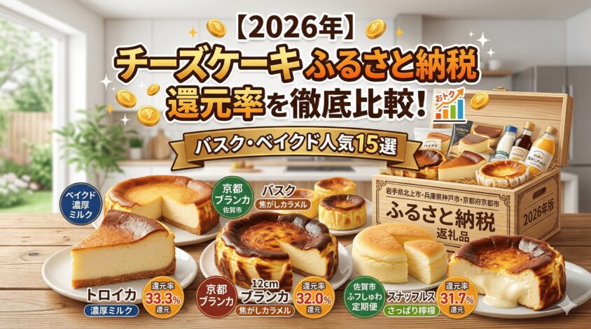 チーズケーキふるさと納税の還元率を徹底比較！バスク・ベイクド人気15選(2026年)