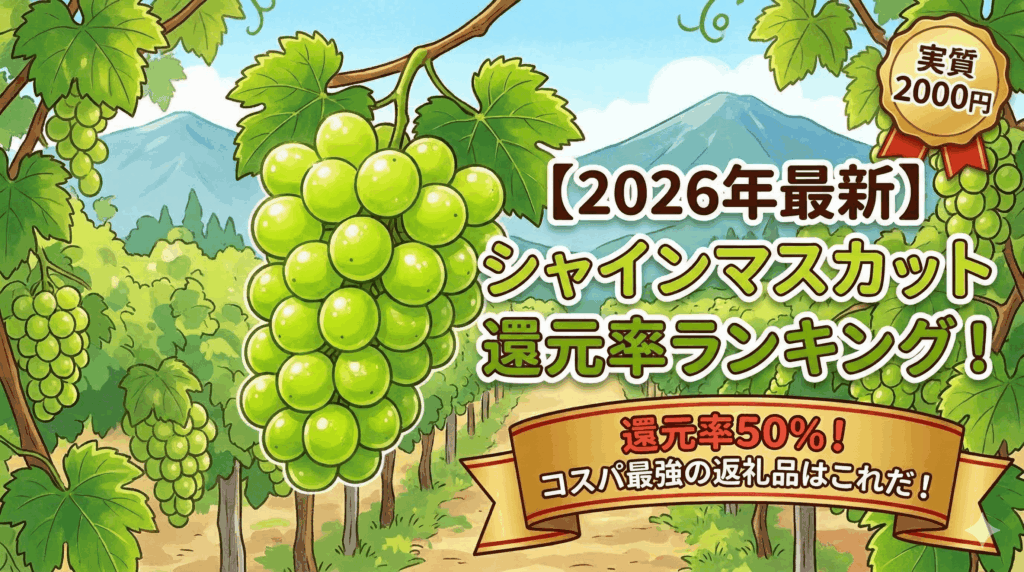 ふるさと納税シャインマスカット還元率TOP5を発表！コスパ抜群のおすすめランキングで賢く寄付！