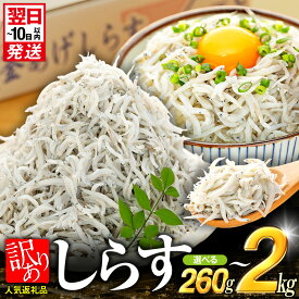 【特別寄附額】【最短翌日発送】 しらす 最大2kg 260g～2kg 選べる容量 ［カネ成］ 愛知県南知多町