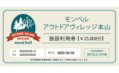 【ふるさと納税】モンベル アウトドアヴィレッジ本山 「施設利用券」25,000円分 体験チケット チケット 温泉利用券 お食事券